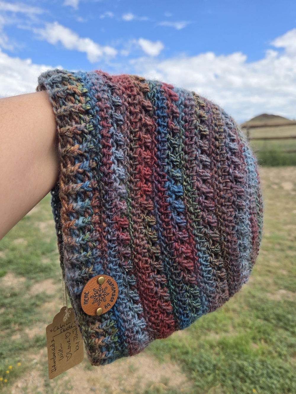 Artisan Handmade Lightweight Wool Blend Unisex Crochet "Cabin Fever" Beanie Hat - Picture 5 of 7